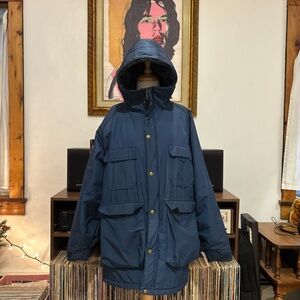Vintage L.L. Bean Blue Hooded Parka Jacket